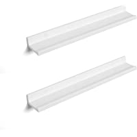 SONGMICS Juego de 2 Estantes de Pared- 2 Estantes Flotantes con Acabado Brillante- 60 x 10 cm- para Marcos de Foto y…
